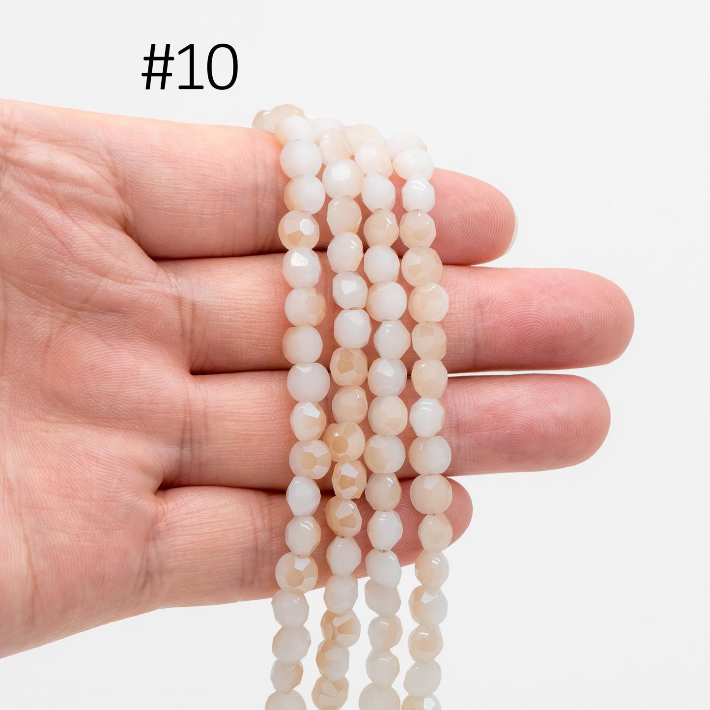 Coin Crystal Glass Faceted Beads 6mm (TS-62)/ 19" strand