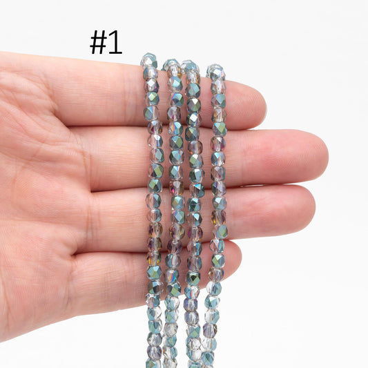 95pcs Round Crystal Glass Faceted Beads 4mm (18QZ-04)