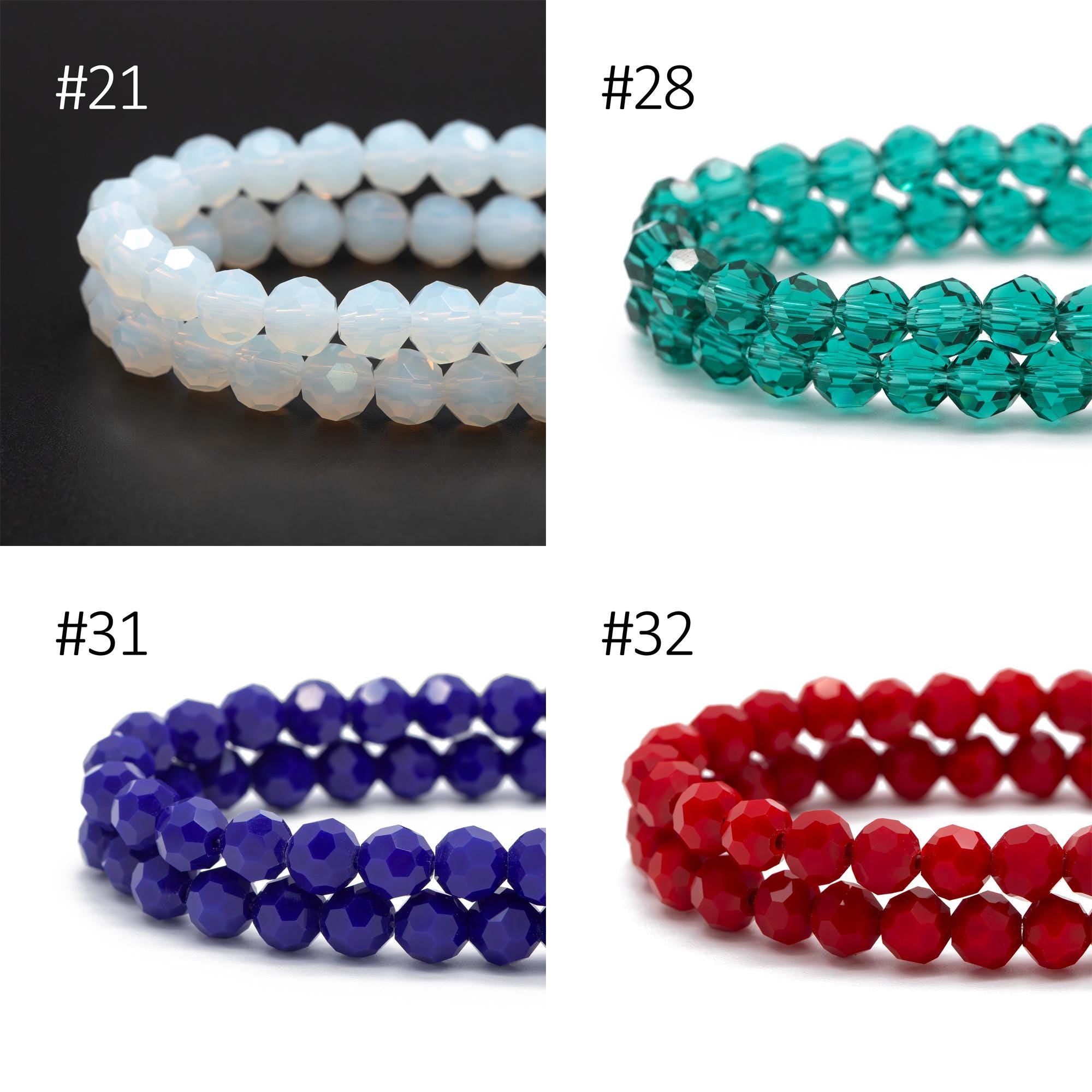 95pcs Round Faceted Crystal Glass Beads 6mm Rose Gold- (32QZ-06)