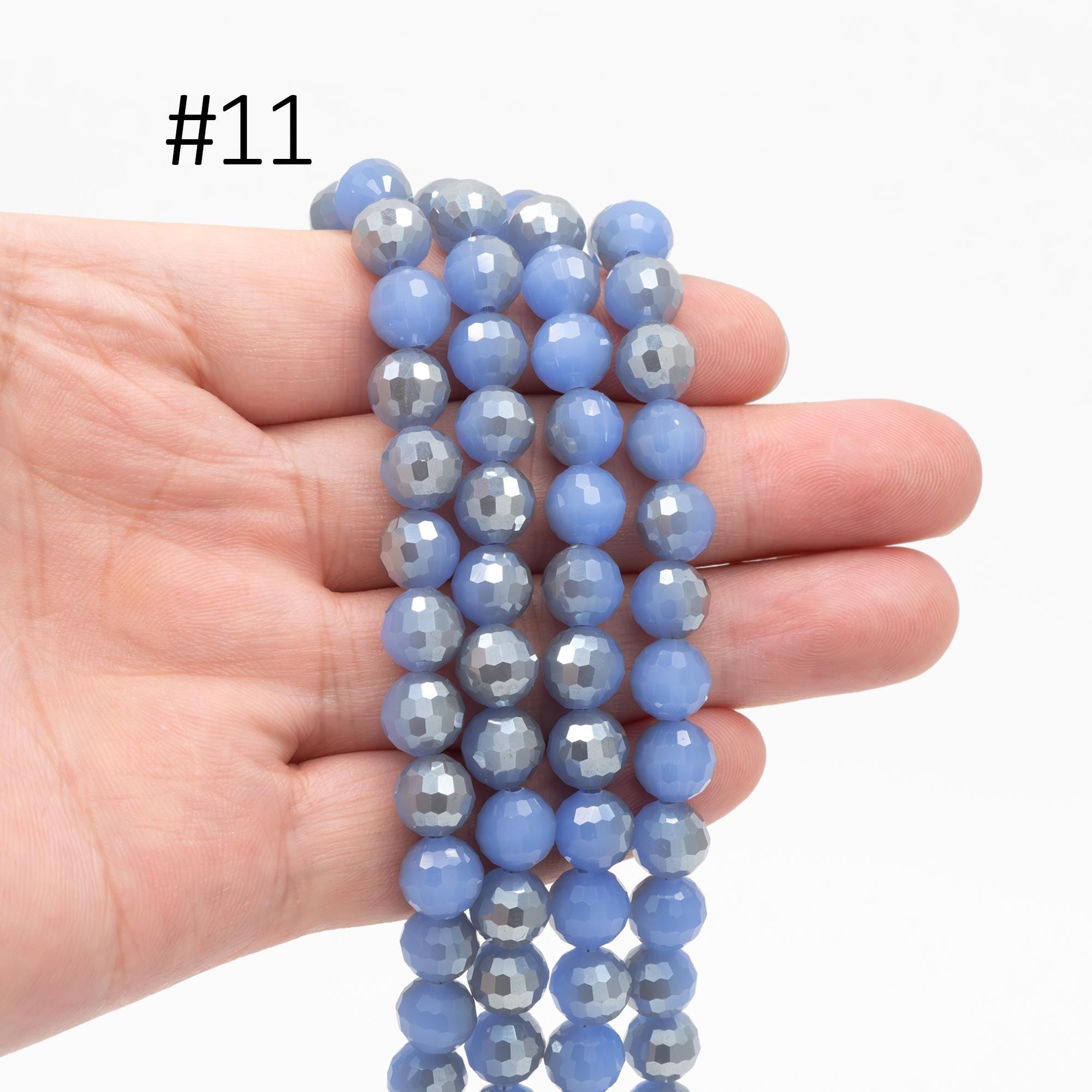 70pcs Round Faceted Crystal Glass Beads 8mm (96QZ-08)