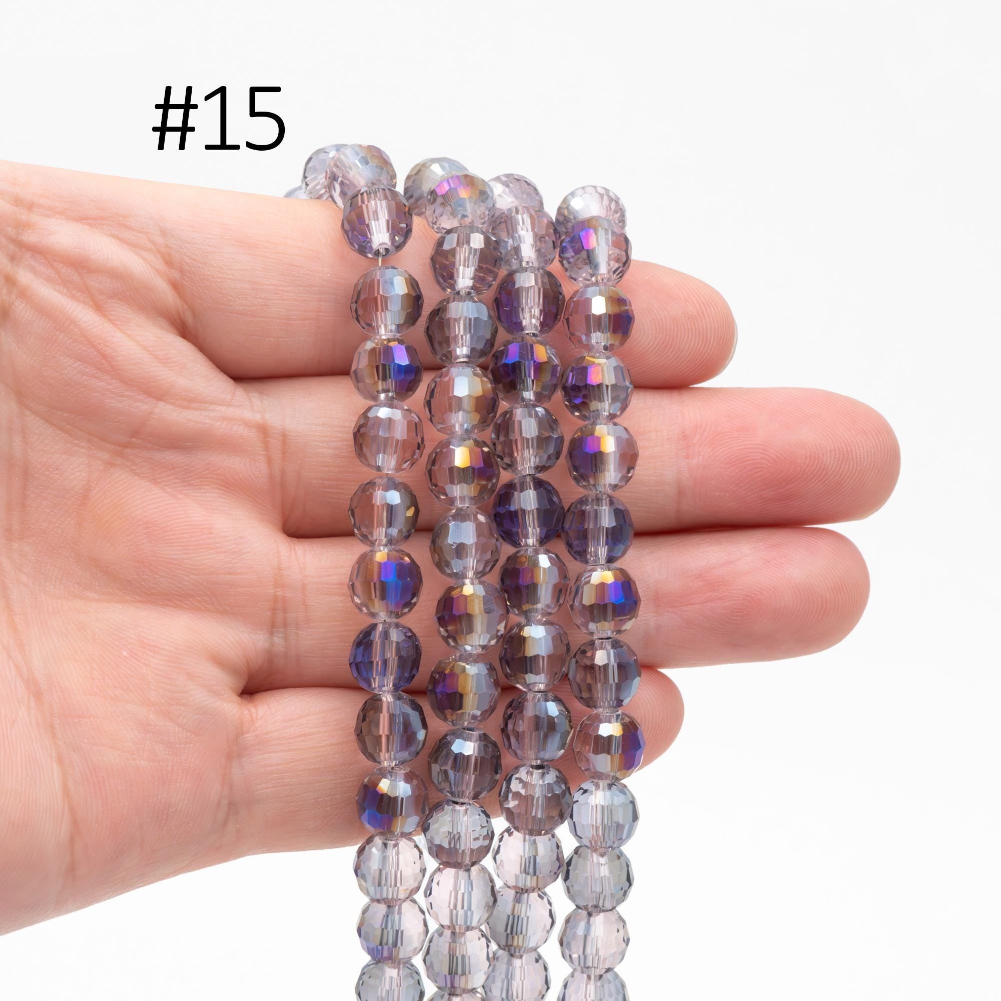 70pcs Round Faceted Crystal Glass Beads 8mm (96QZ-08)
