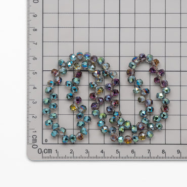 95pcs Faceted Rondelle Glass Beads, Side Drilled, 6mm Button beads (#TS-96)