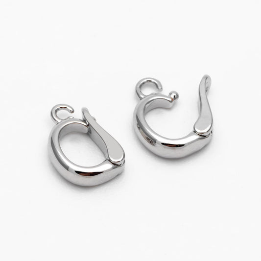 10pcs Gold/ Silver Open Loop Bail, Gold/ Rhodium Plated Bails, Small Bail, Jewelry Bail, Pendant Bails,Necklace Pendant Connector(GB-1468-E)