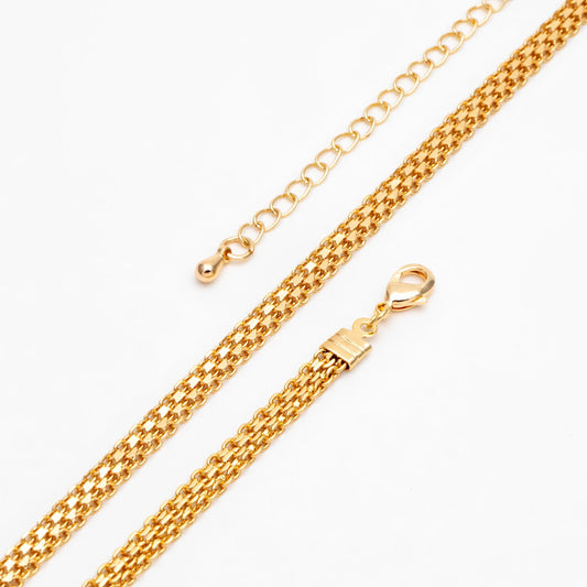 Gold plated Brass Chain, Finished Bracelet/ Anklet/ Necklace with Extender Chain, Ready to Wear (#LK-323)