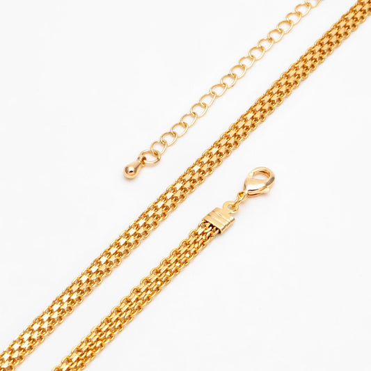 Gold plated Brass Chain, Finished Bracelet/ Anklet/ Necklace with Extender Chain, Ready to Wear (#LK-323)