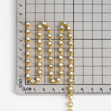 Gold/ Silver Tone Evil Eye Chain, Gold/ Silver plated Brass (#LK-607)/ 1 Meter=3.3 ft