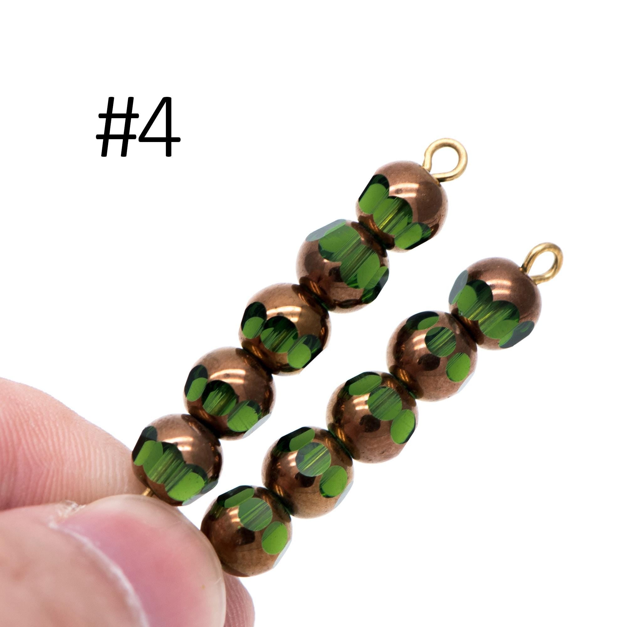 Faceted Round Glass beads 6mm, Metallic Brass Multi Colors, (GM-017)/ 50 beads