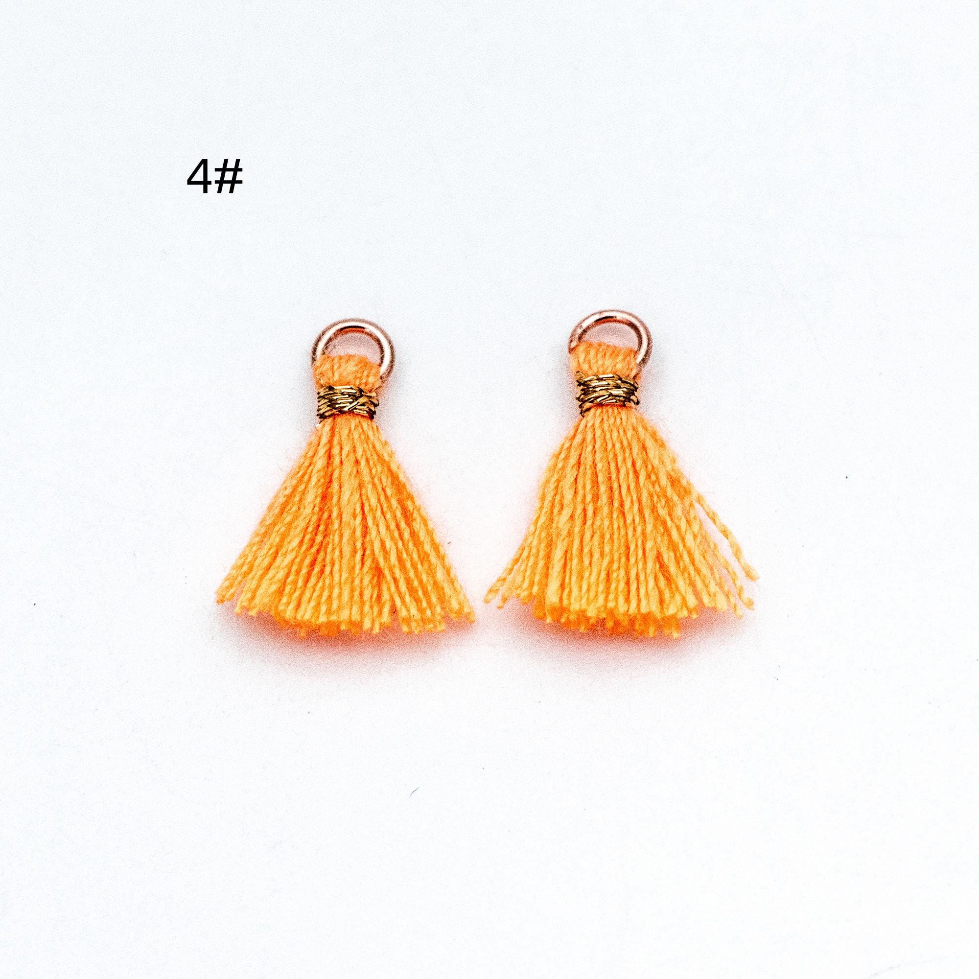 10pcs Cotton Tassel Charm Pendants 14mm, Grey (FB-031-5)