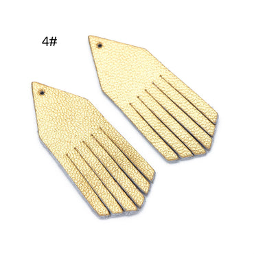 4pcs Genuine Leather Tassel Charm Pendants, Leather Earring Component Findings, (FB-065)