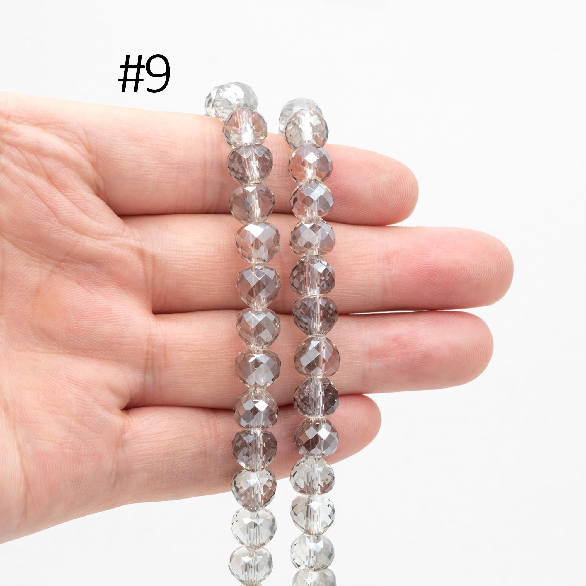 75pcs Crystal Faceted Teardrop Beads 8x7.5mm, Sparkly Glass Pear Beads, (TS-97)