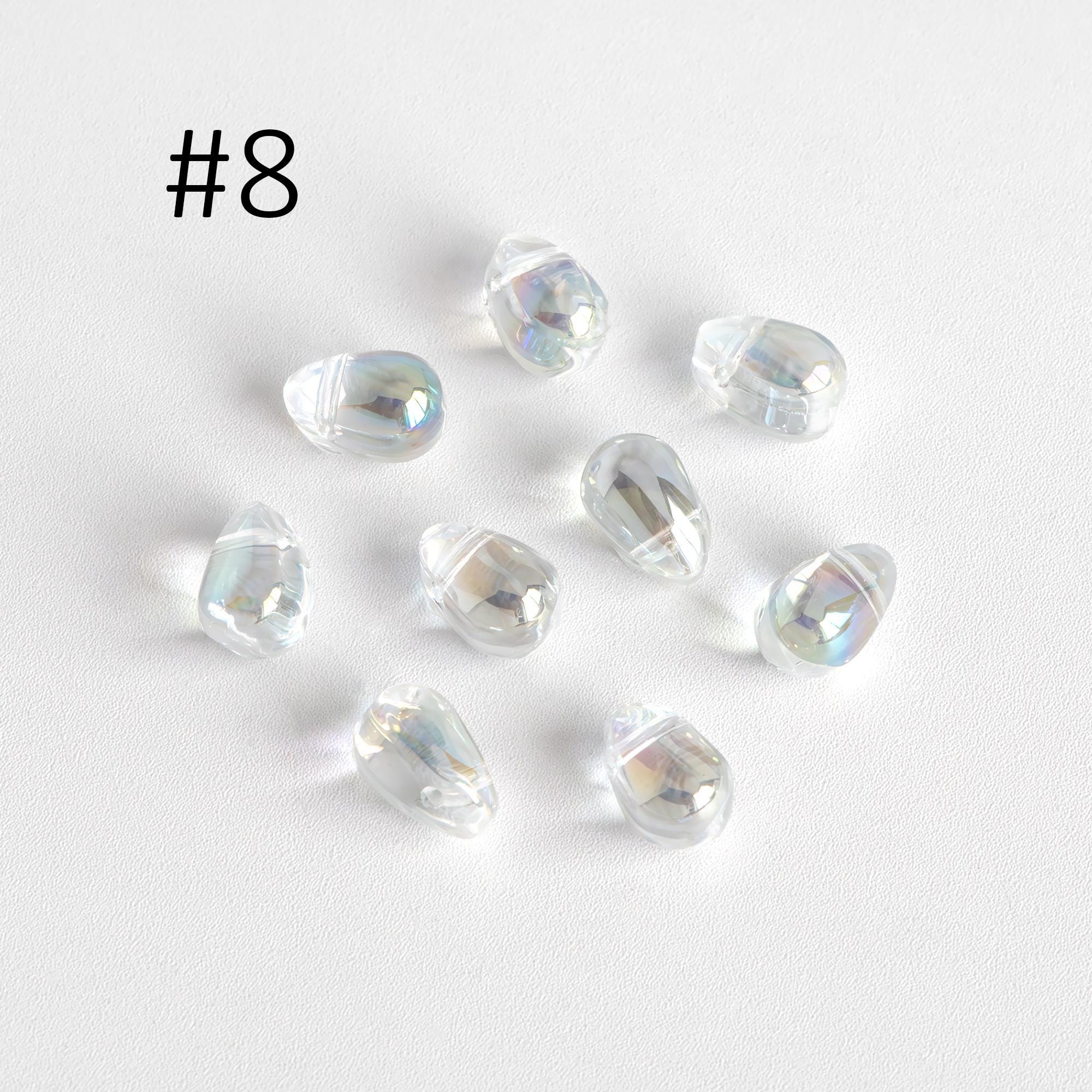 Glass Teardrop beads 9x6mm, Tear Drop Crystal Pear Beads, (GM-032)/ 50 beads