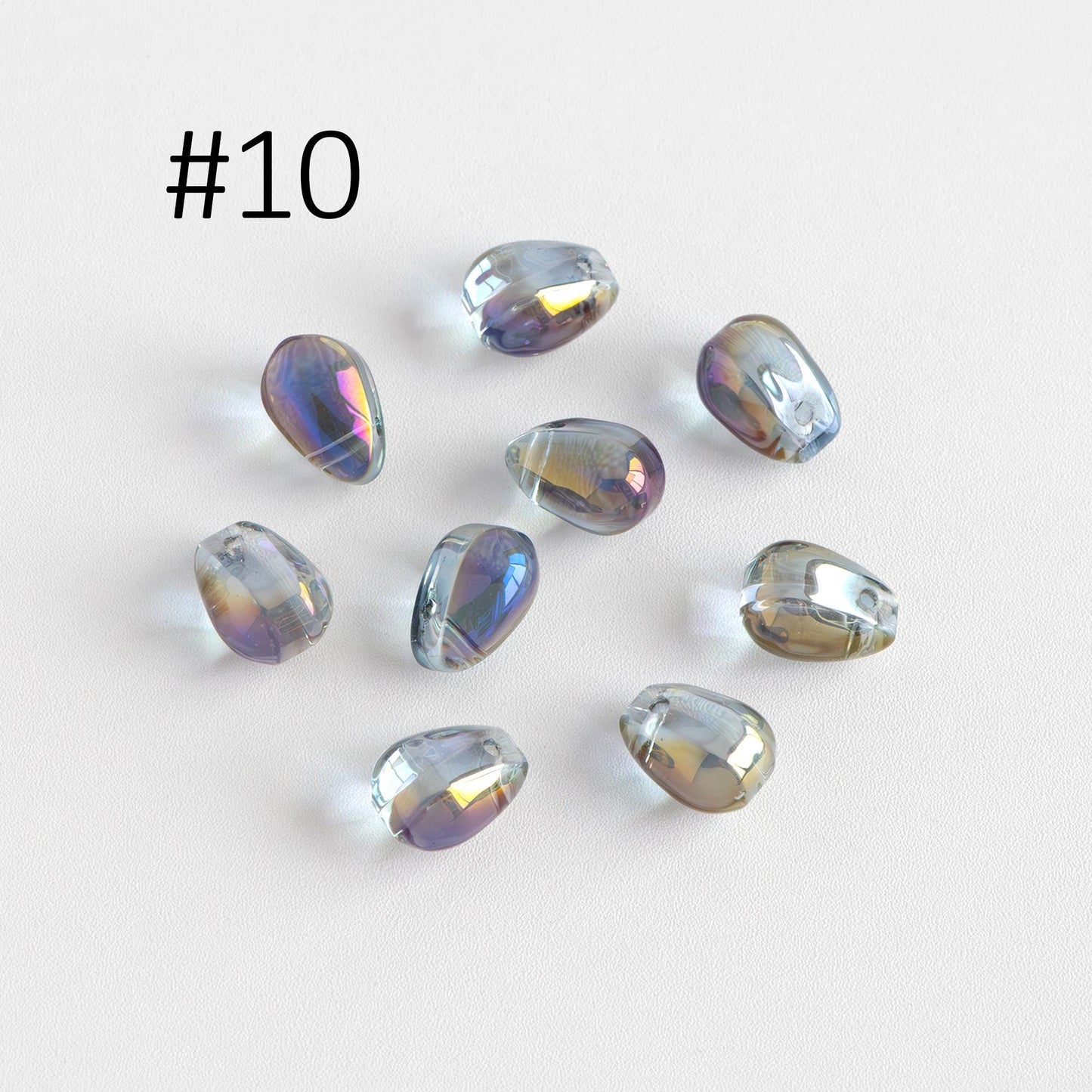 Glass Teardrop beads 9x6mm, Tear Drop Crystal Pear Beads, (GM-032)/ 50 beads