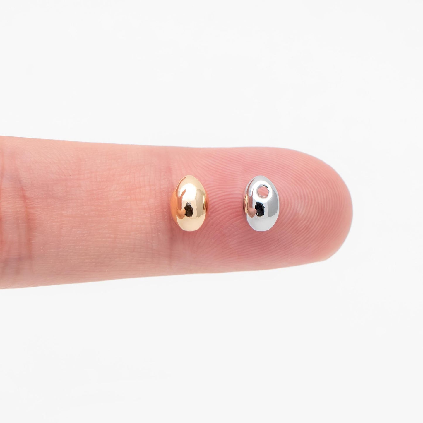 10pcs Gold/ Silver Oval Spacer Beads, Rice Shape Beads, Spacer Beads, Bulk Beads, Jewelry Making Supplies Wholesale (GB-4667)