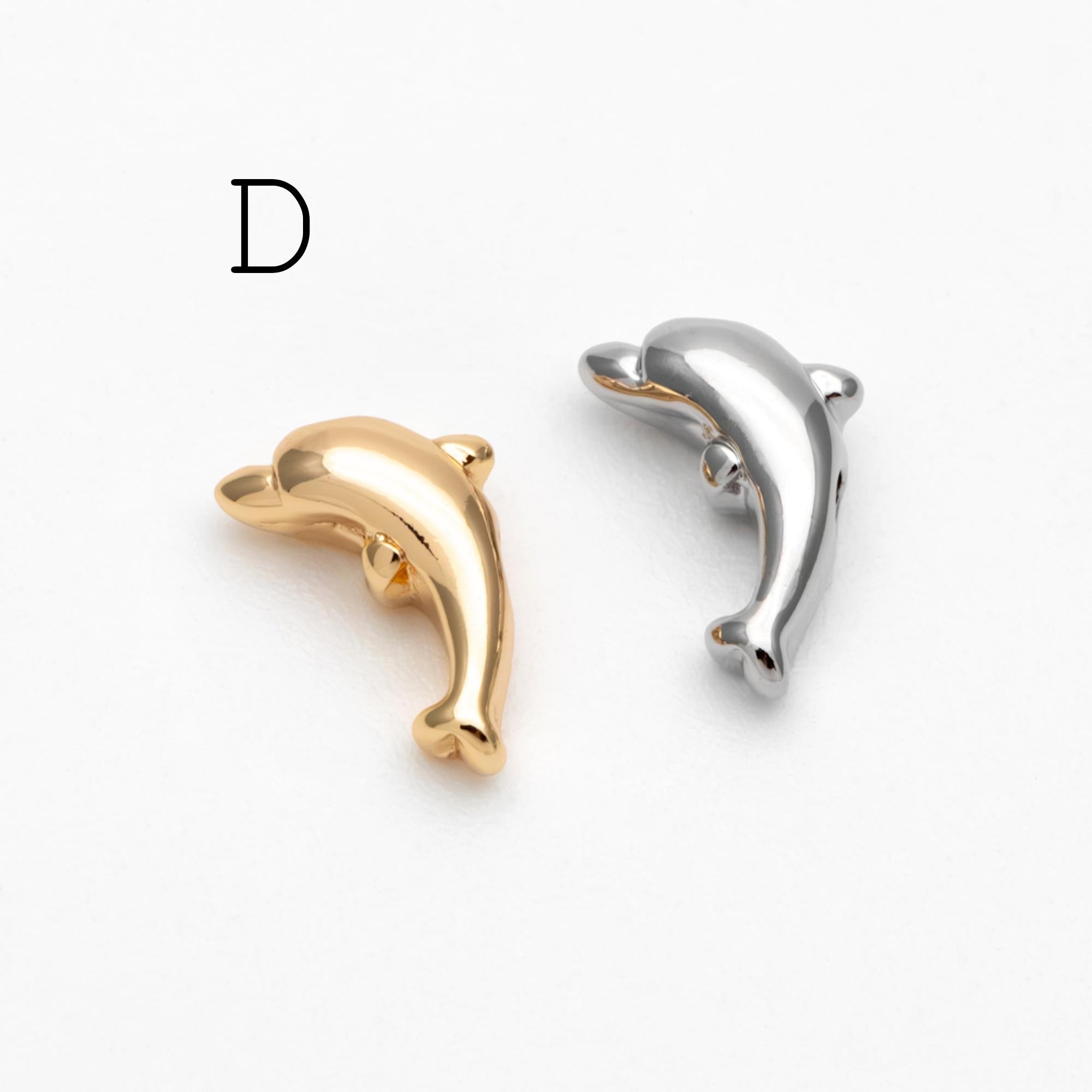 10pcs Gold/ Silver Tone Ocean Beads, 18K Gold/ Rhodium plated Brass, Beach Spacer Beads (GB-4470)