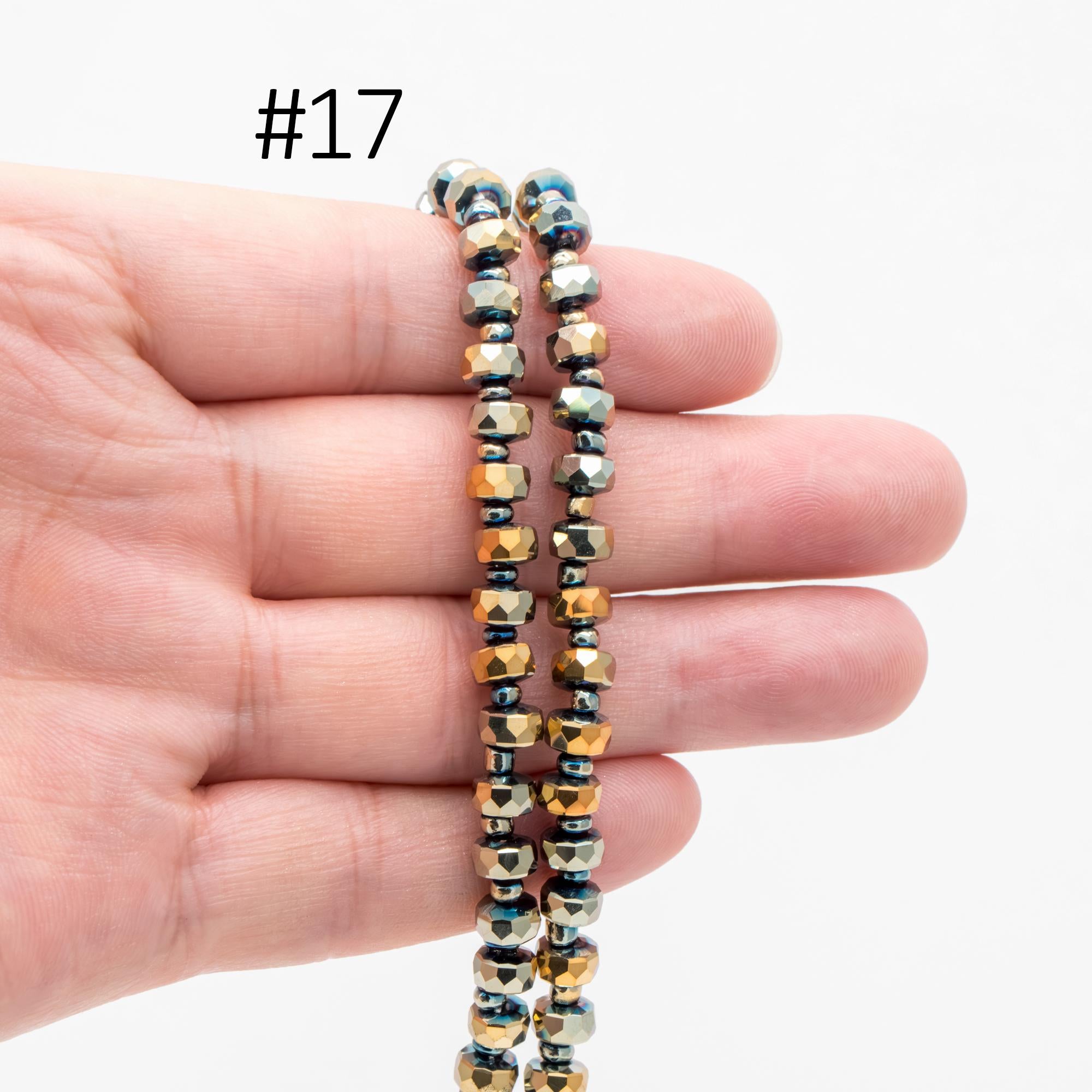 Faceted Crystal Rondelle Beads 6x4mm, Glass Coin Spacer Beads, (TS-90)/ 100 beads