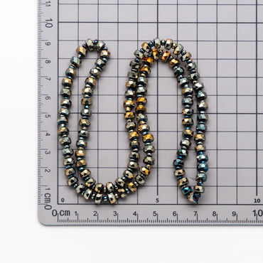 Faceted Crystal Rondelle Beads 6x4mm, Glass Coin Spacer Beads, (TS-90)/ 100 beads