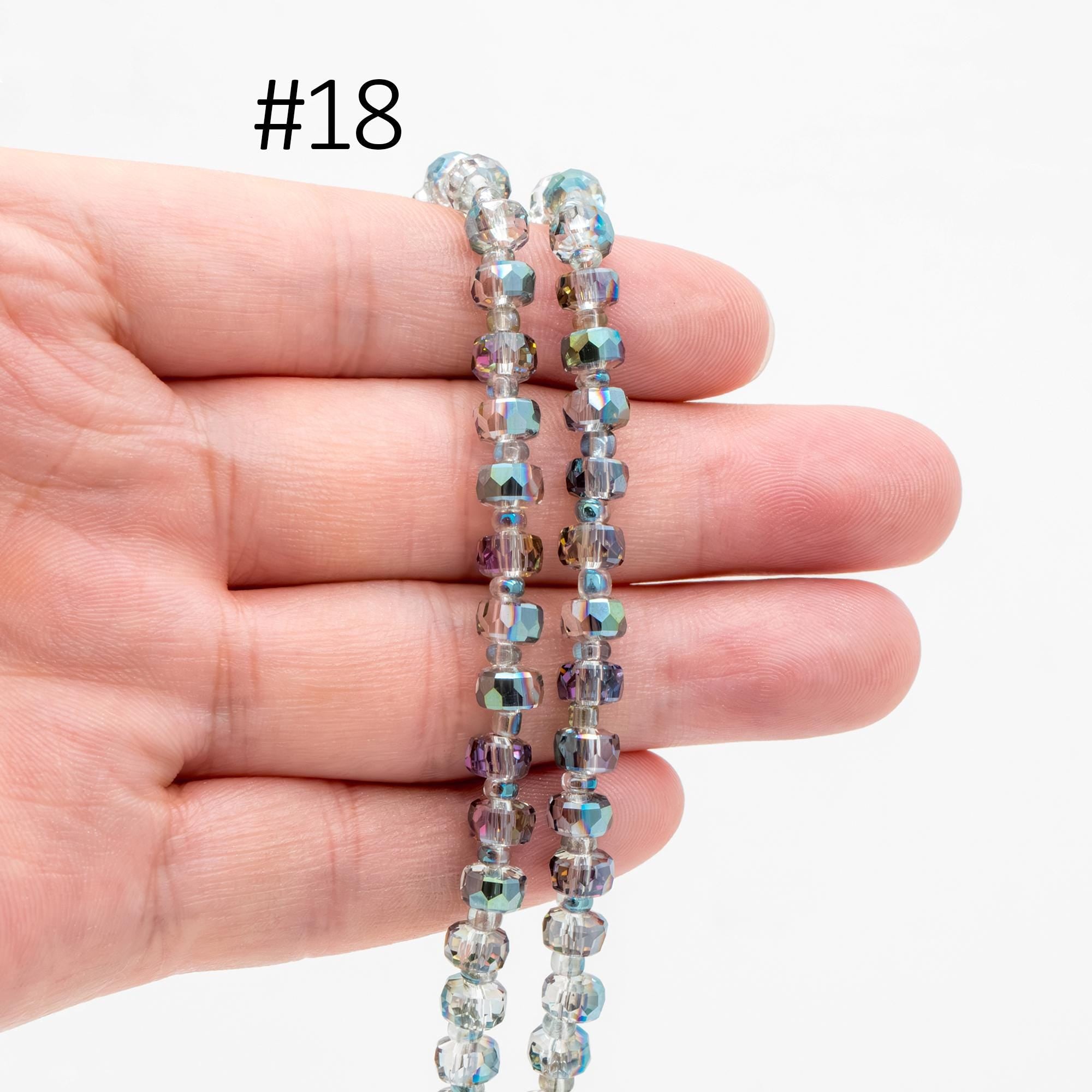 Faceted Crystal Rondelle Beads 6x4mm, Glass Coin Spacer Beads, (TS-90)/ 100 beads