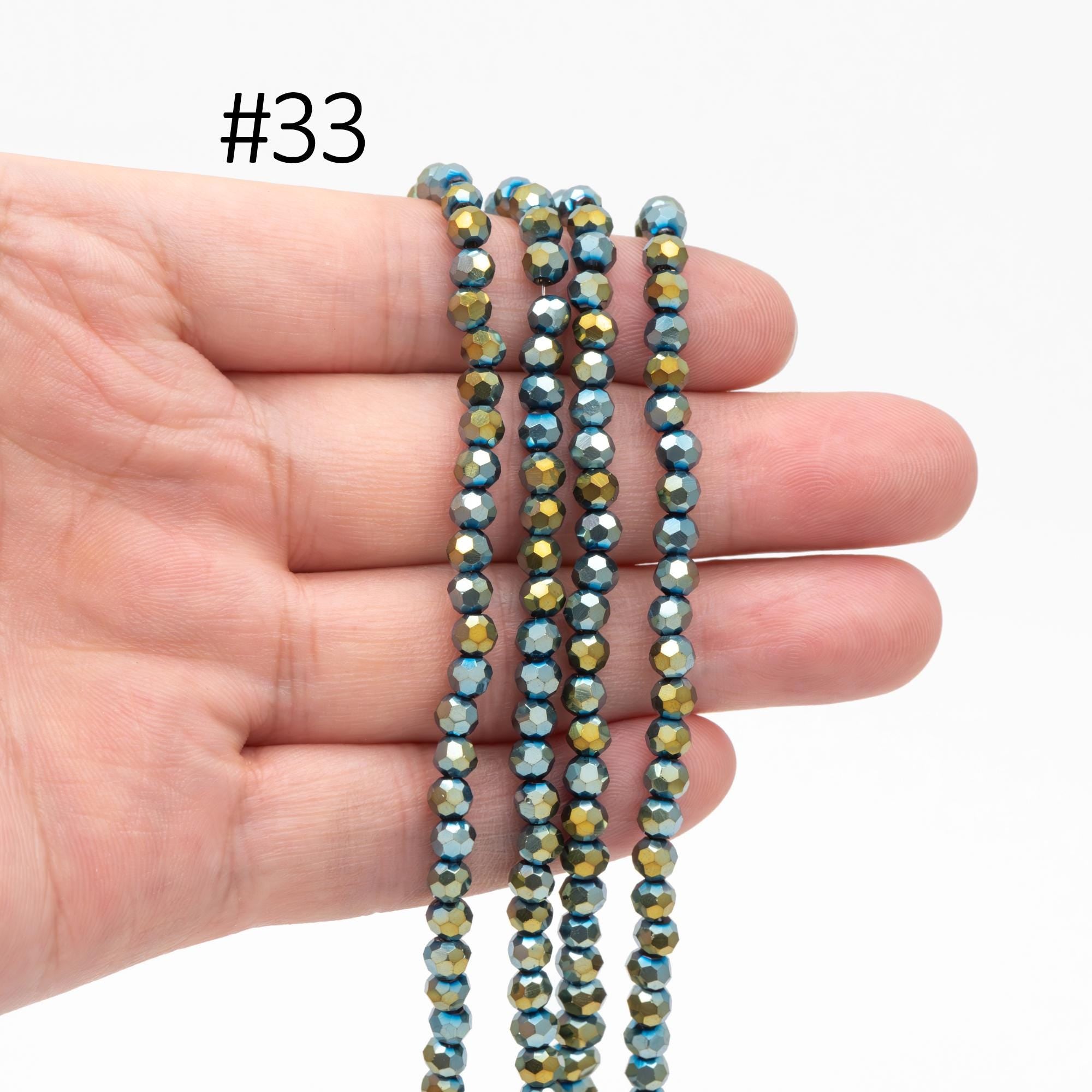 Round Crystal Glass Faceted beads 4mm, (32QZ-04)/ 95pcs