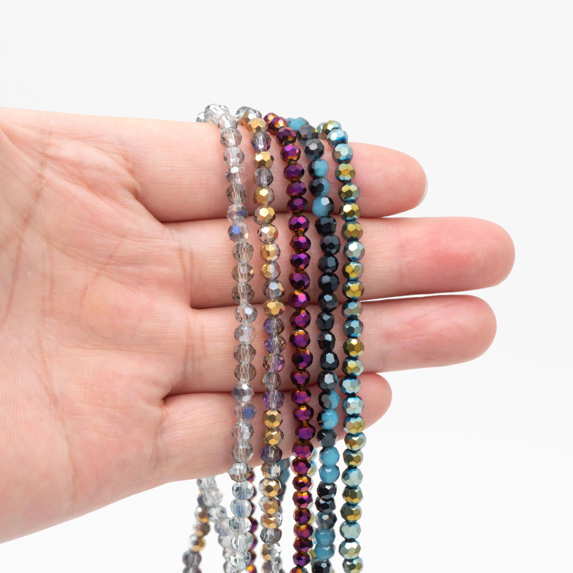 Round Crystal Glass Faceted beads 4mm, (32QZ-04)/ 95pcs