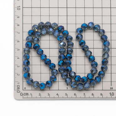 70pcs Round Faceted Crystal Glass Beads 8mm (32QZ-08)