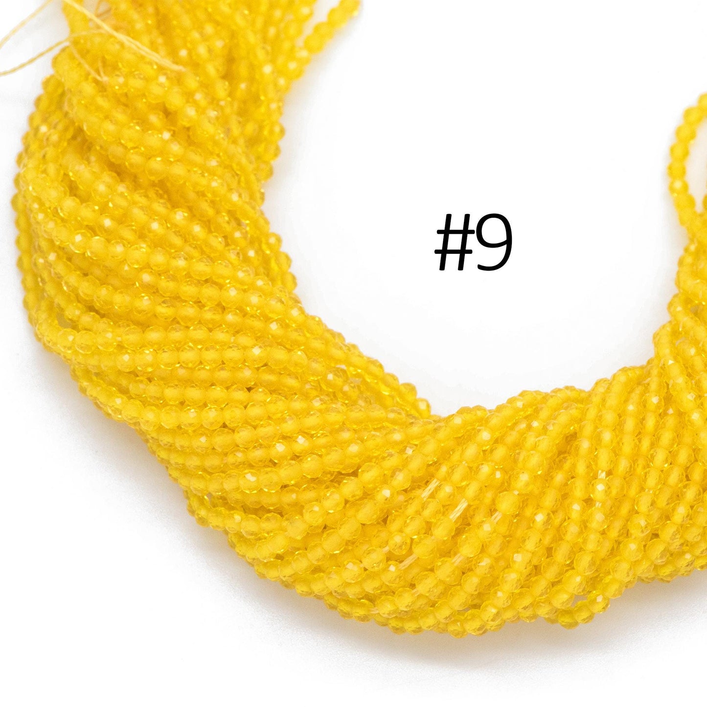 Crystal Faceted Round Beads 2mm, Tiny Size Glass Spacer Beads, (QZ-02) / 165 beads