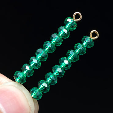 Rondelle Faceted Glass Beads Peacock Green 3x4mm -(BZ04-05) / 120Pcs
