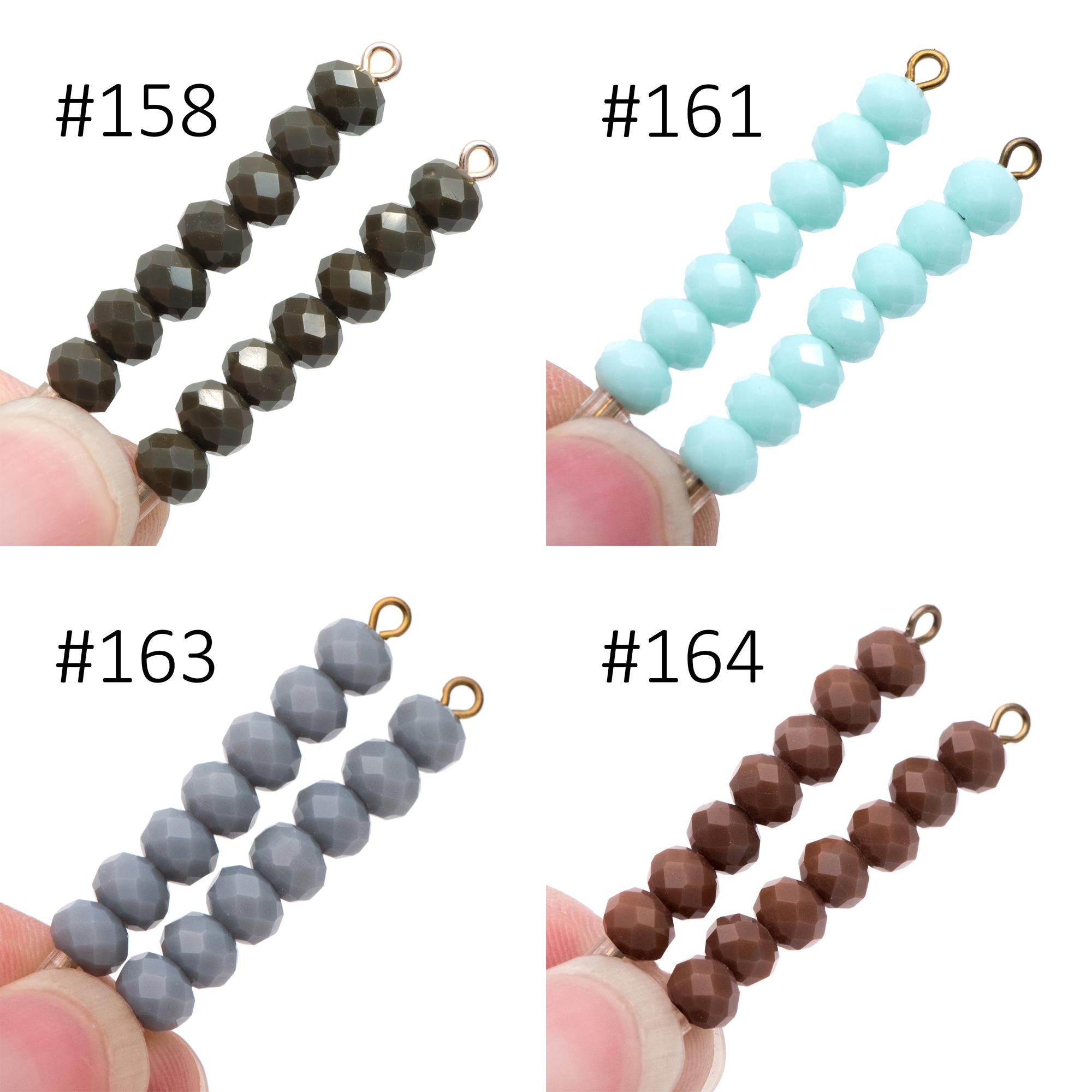 80 Beads Rondelle Crystal Glass Faceted Beads 4x6mm -(BZ06)