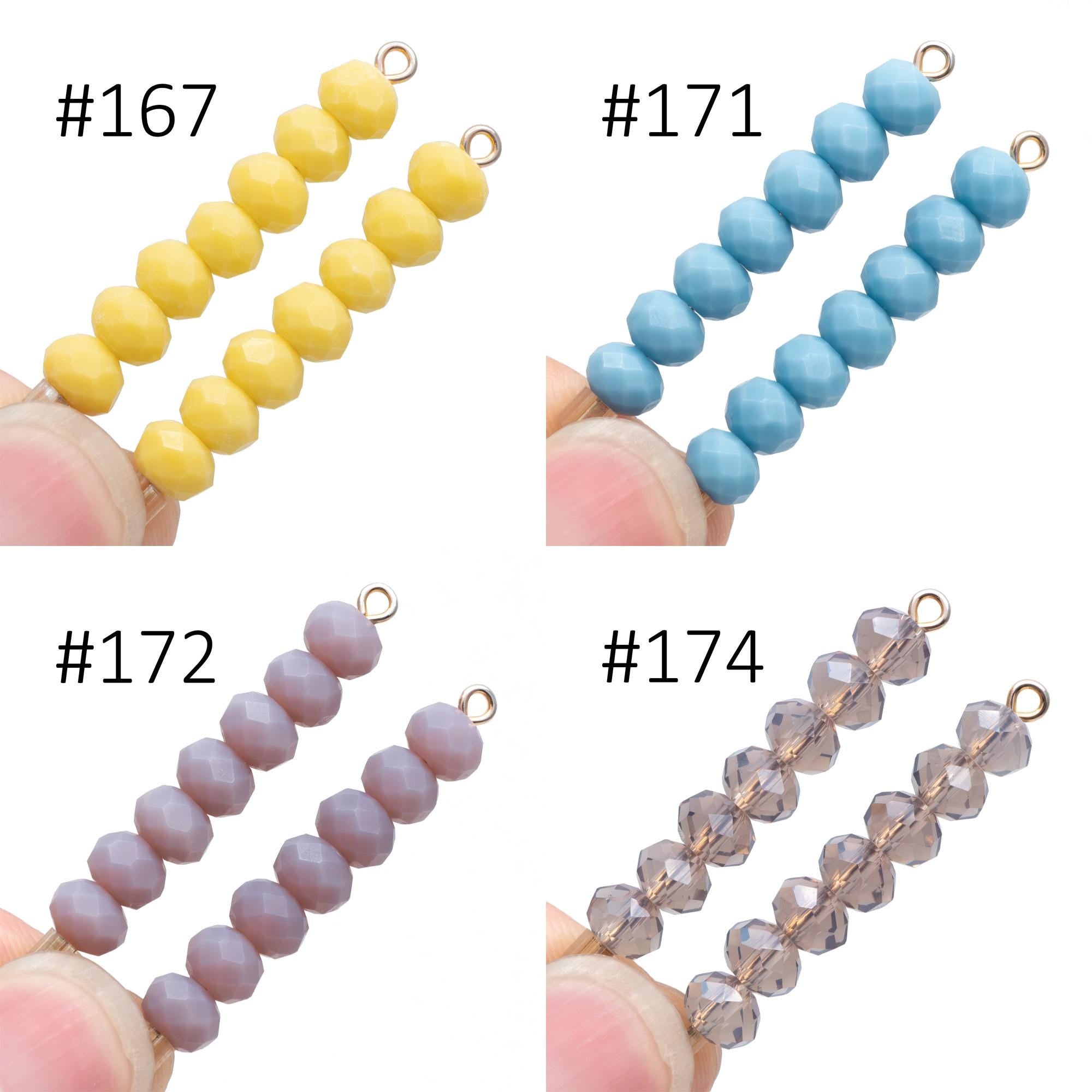 80 Beads Rondelle Crystal Glass Faceted Beads 4x6mm -(BZ06)