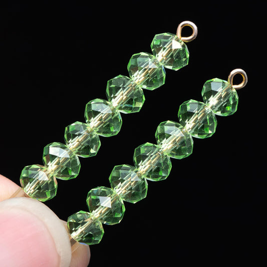 Rondelle Crystal Glass Faceted Beads 4x6mm Apple Green -(BZ06-77)/ 95pcs