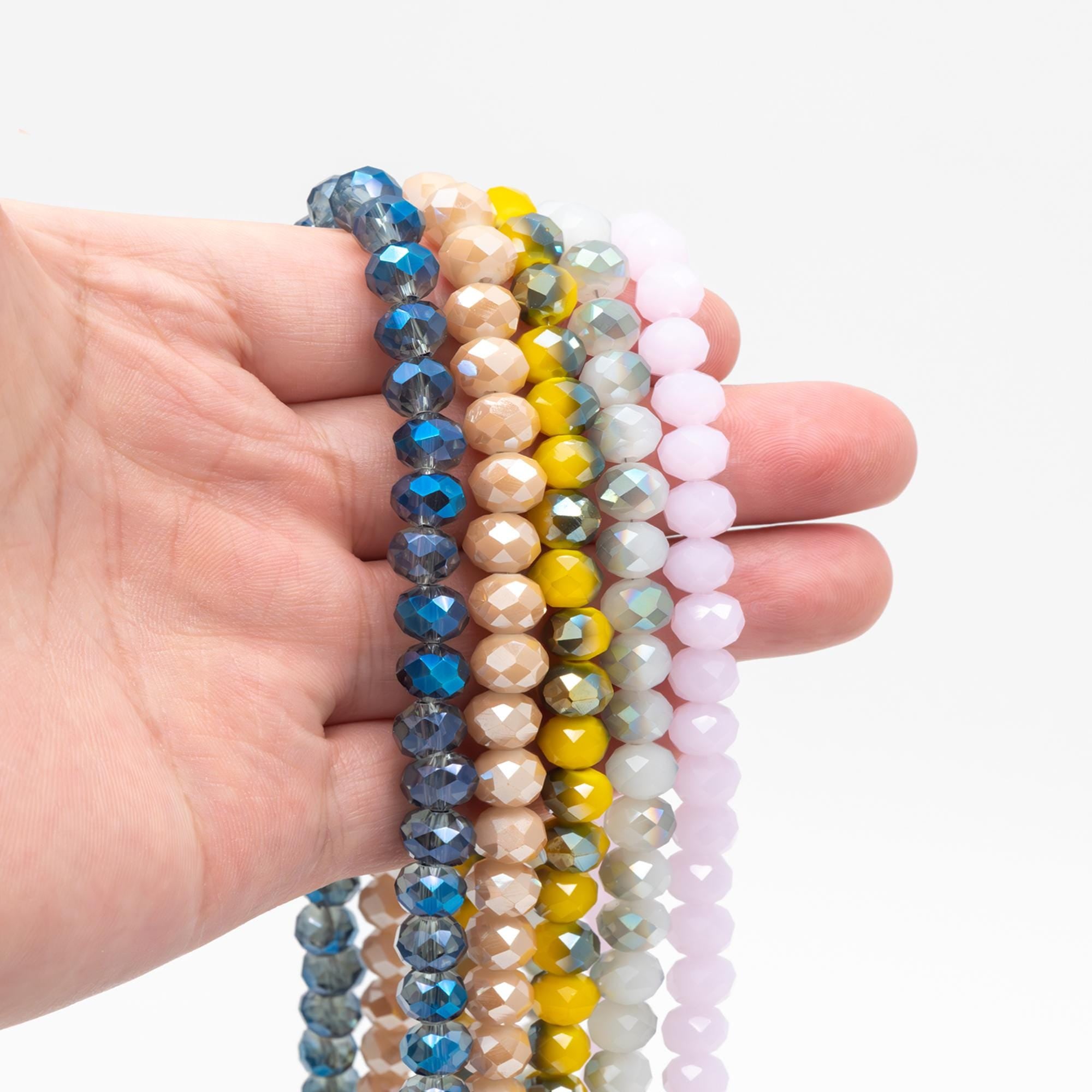 65 beads- Faceted Glass Crystal Rondelle Beads,6x8mm (BZ08)