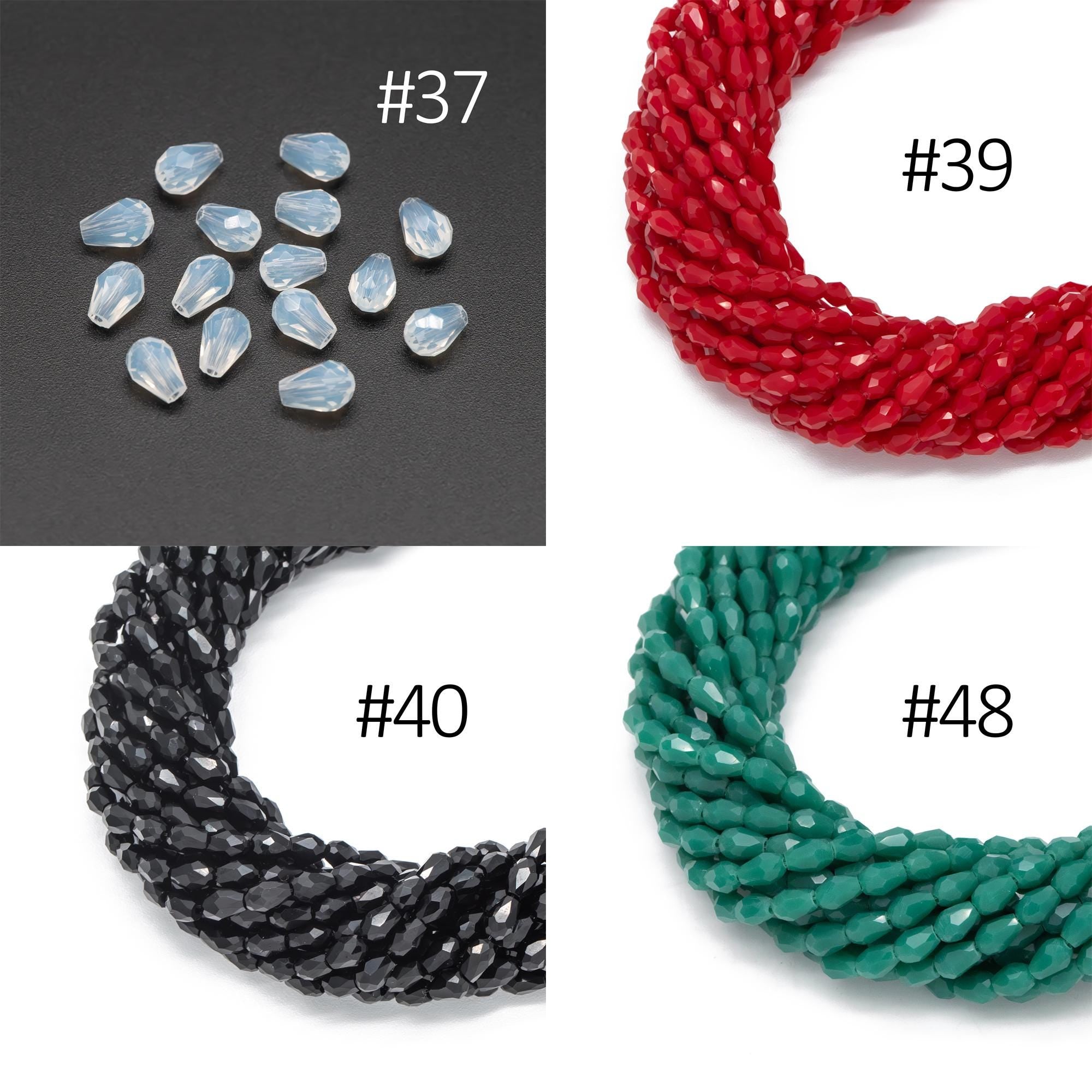 Faceted Teardrop Crystal Glass Beads 3x5mm (SS-03 )95pcs