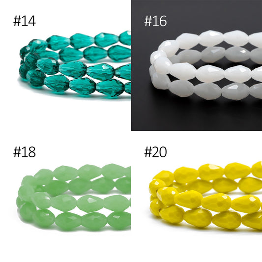 58pcs Teardrop Crystal Glass Faceted Beads 8x11mm (#SS-08)