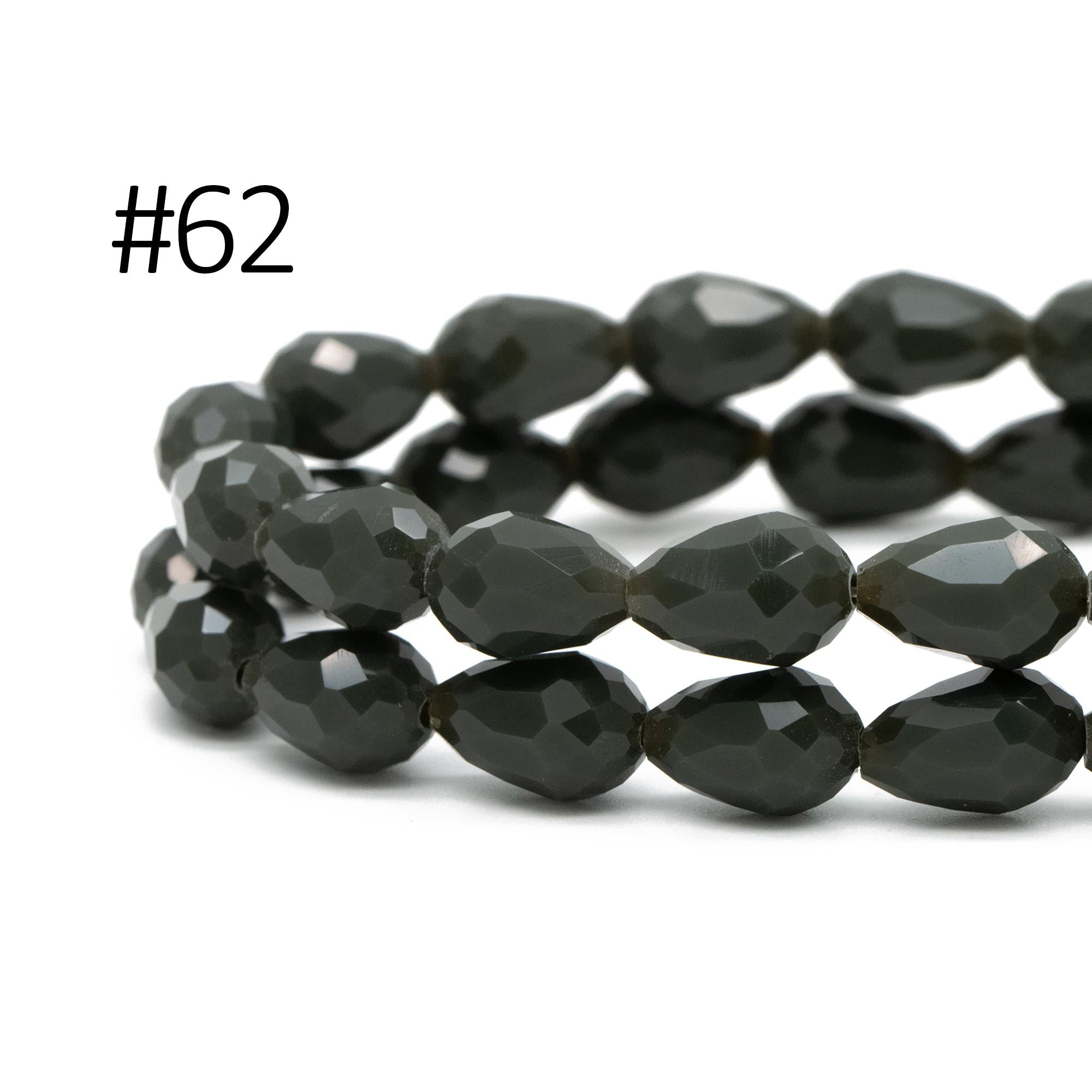 58pcs Teardrop Crystal Glass Faceted Beads 8x11mm (#SS-08)