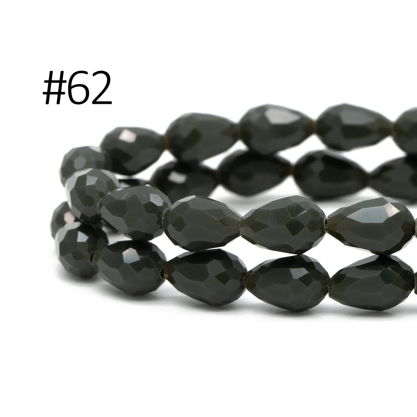 58pcs Teardrop Crystal Glass Faceted Beads 8x11mm (#SS-08)