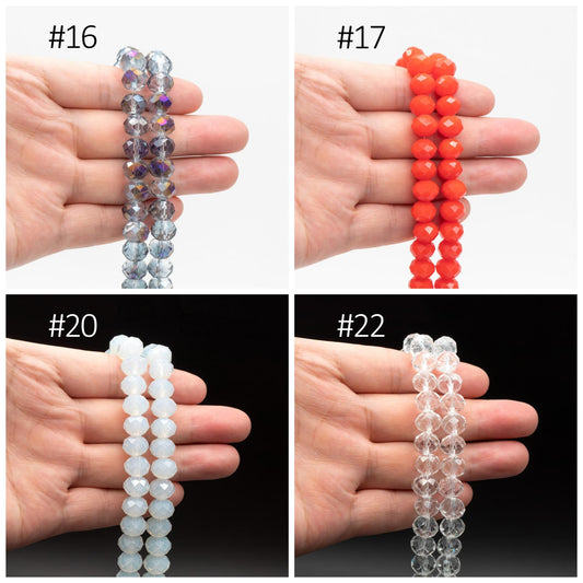 65 beads Rondelle Crystal Glass Faceted beads 8x10mm (BZ10)