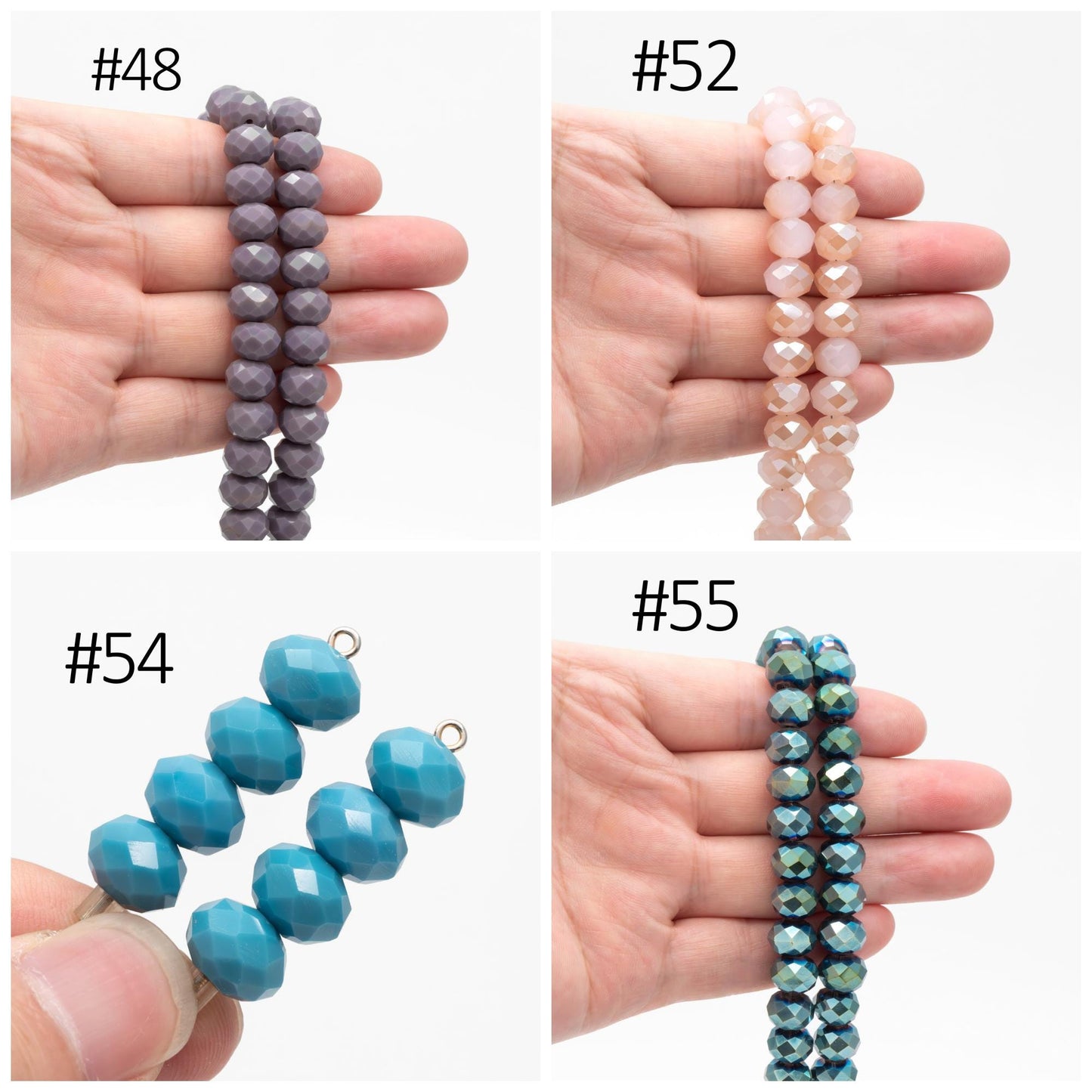 65 beads Rondelle Crystal Glass Faceted beads 8x10mm (BZ10)