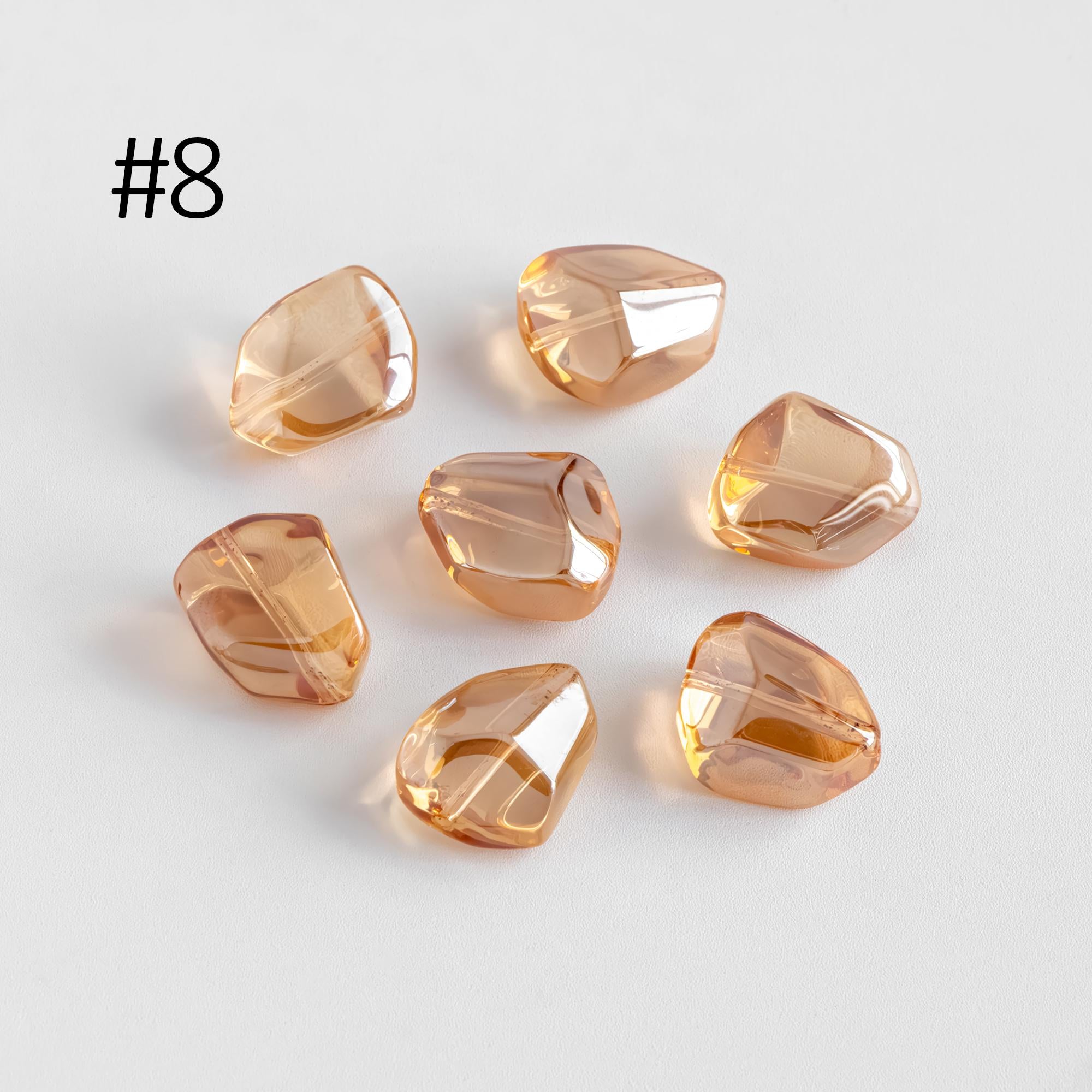 20pcs Crystal Faceted Glass Unique Stone Shaped beads 16mm (GM-005)