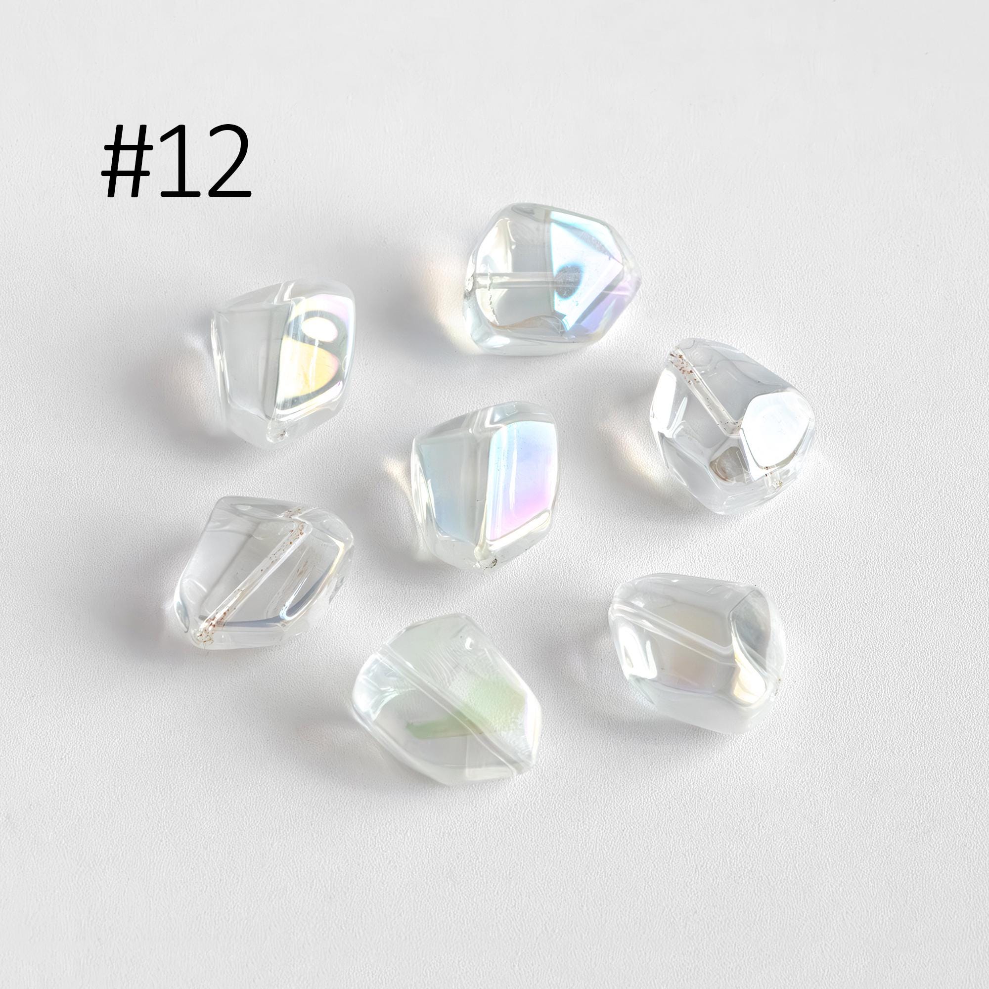 20pcs Crystal Faceted Glass Unique Stone Shaped beads 16mm (GM-005)