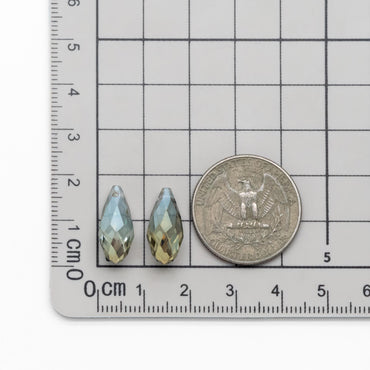 95 beads- Sparkly Crystal Teardrop Beads: Faceted Glass Drops for Jewelry Making 17x8mm, (HS-16)