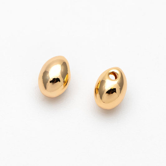 10pcs Gold/ Silver Oval Spacer Beads, Rice Shape Beads, Spacer Beads, Bulk Beads, Jewelry Making Supplies Wholesale (GB-4667)