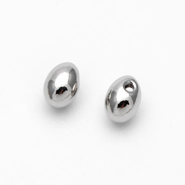 10pcs Gold/ Silver Oval Spacer Beads, Rice Shape Beads, Spacer Beads, Bulk Beads, Jewelry Making Supplies Wholesale (GB-4667)