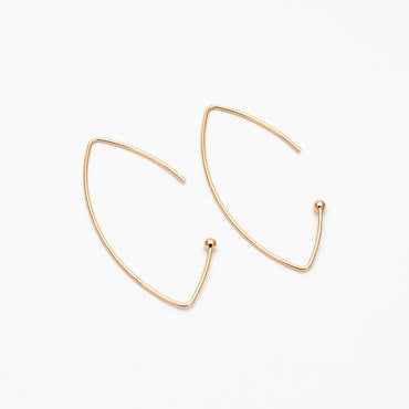 10pcs Gold plated Brass Ear Hooks 42x20mm, Simple Earwires Earring Components (GB-947-D)
