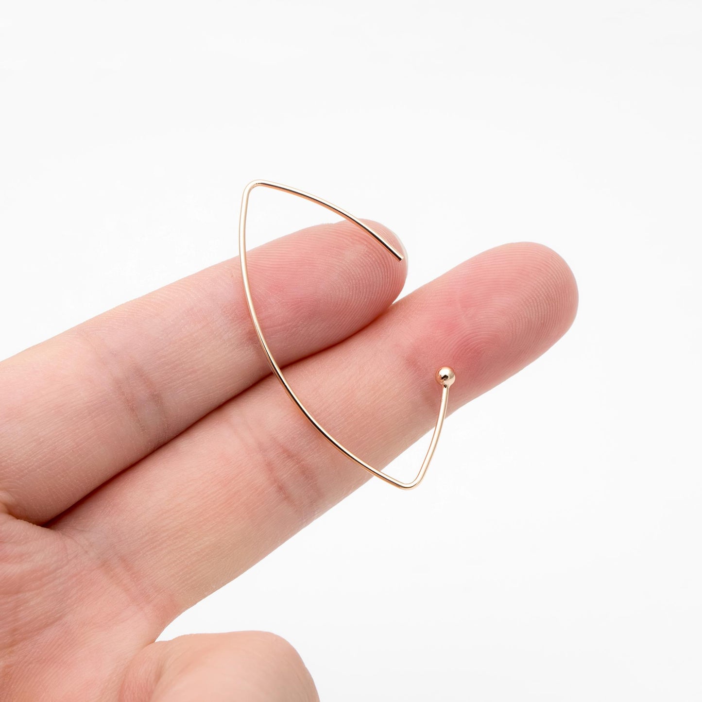 10pcs Gold plated Brass Ear Hooks 42x20mm, Simple Earwires Earring Components (GB-947-D)