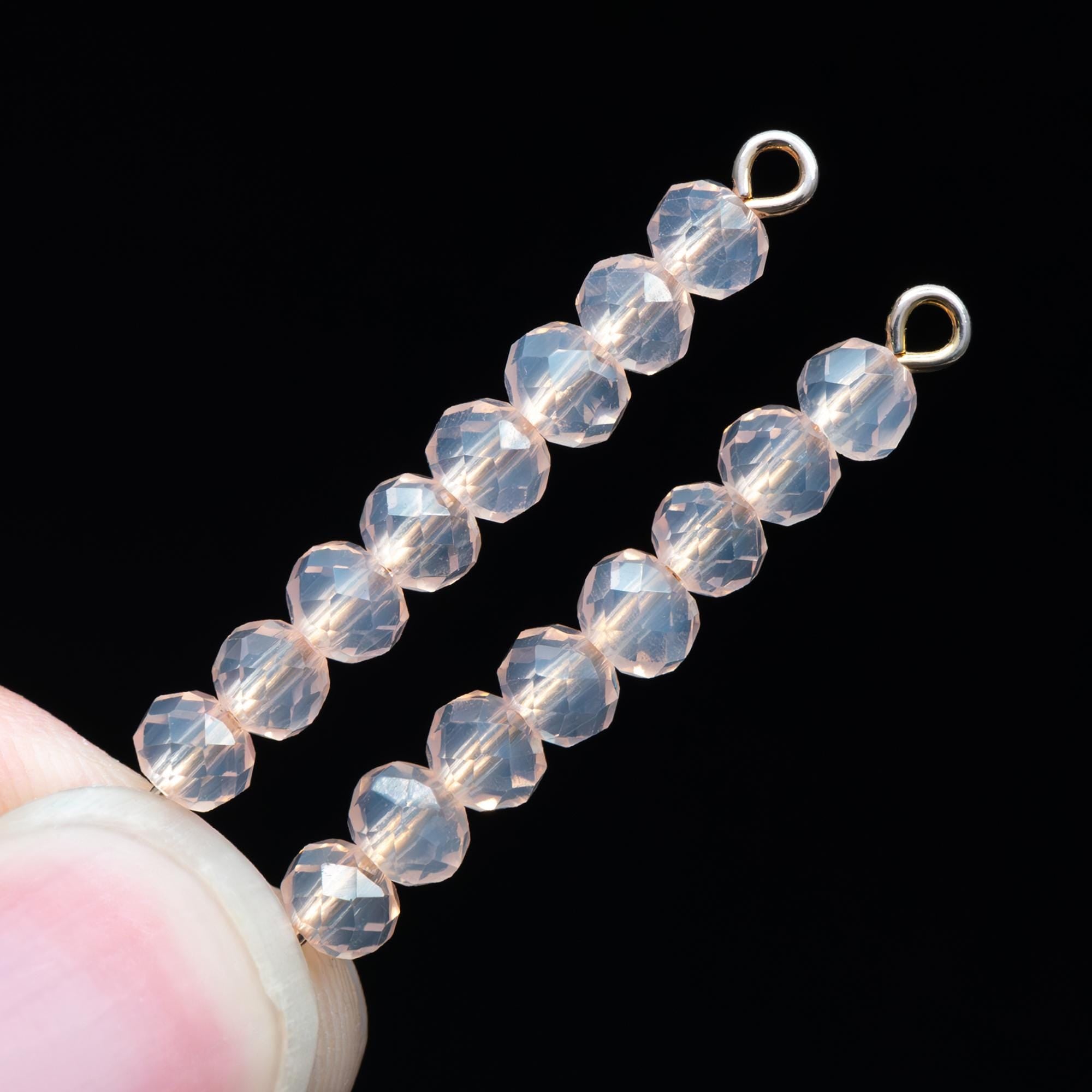 145pcs Crystal Glass Faceted Rondelle Glass Beads 3x4mm, Opal Grey / (BZ04-177)