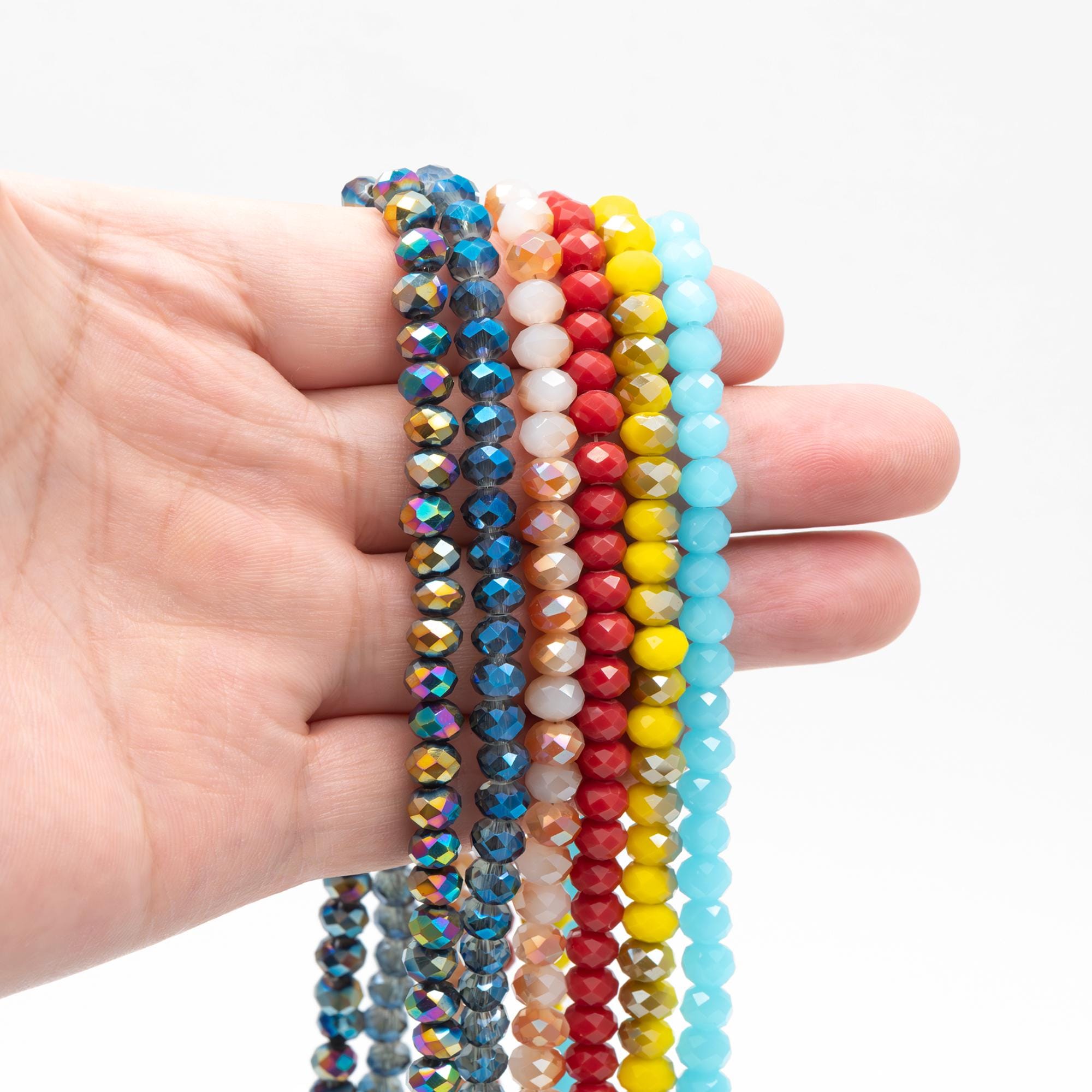 80 Beads Rondelle Crystal Glass Faceted Beads 4x6mm -(BZ06)