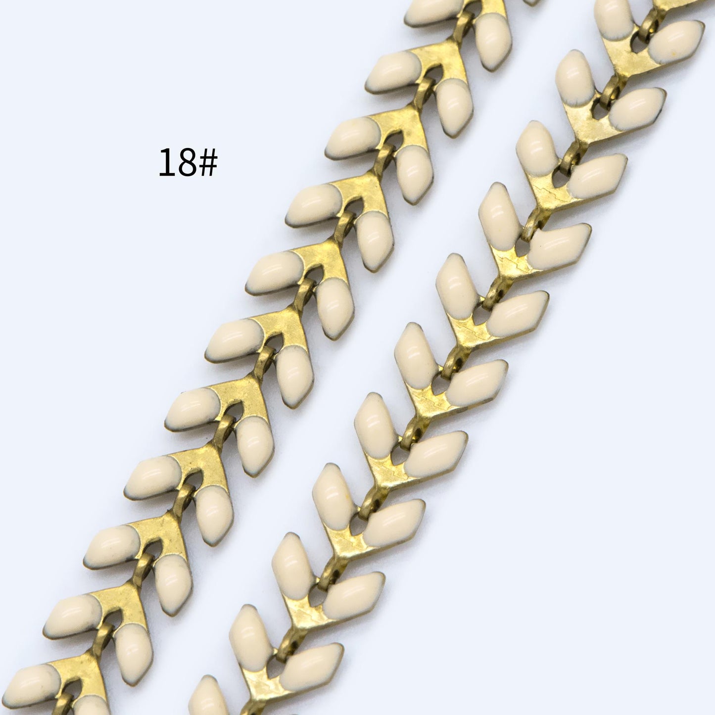 Mint Green Enamel Brass Arrow Chain 6mm, Flat Chevron Chain, Herringbone Fish bone Designer Chain (#LK-048)/ 1 Meter=3.3ft