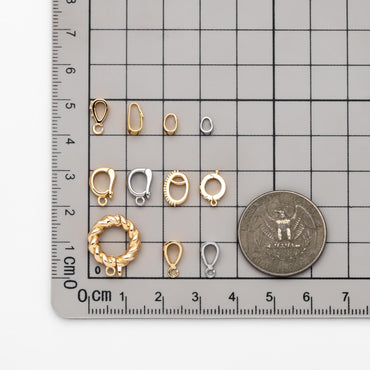 10pcs Gold/ Silver Tone Bail Connector, Gold/ Rhodium Plated Bails, Small Bail, Jewelry Bail, Pendant Bails, Metal Bails (GB-1468)