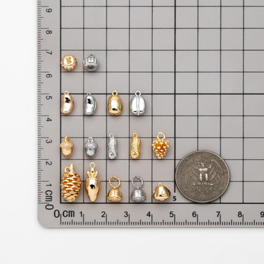 10pcs Gold/ Silver Nut Charms , 18K Gold/ Rhodium plated Brass, Jewelry Making, Diy Material, Jewelry Supplies (GB-4589)
