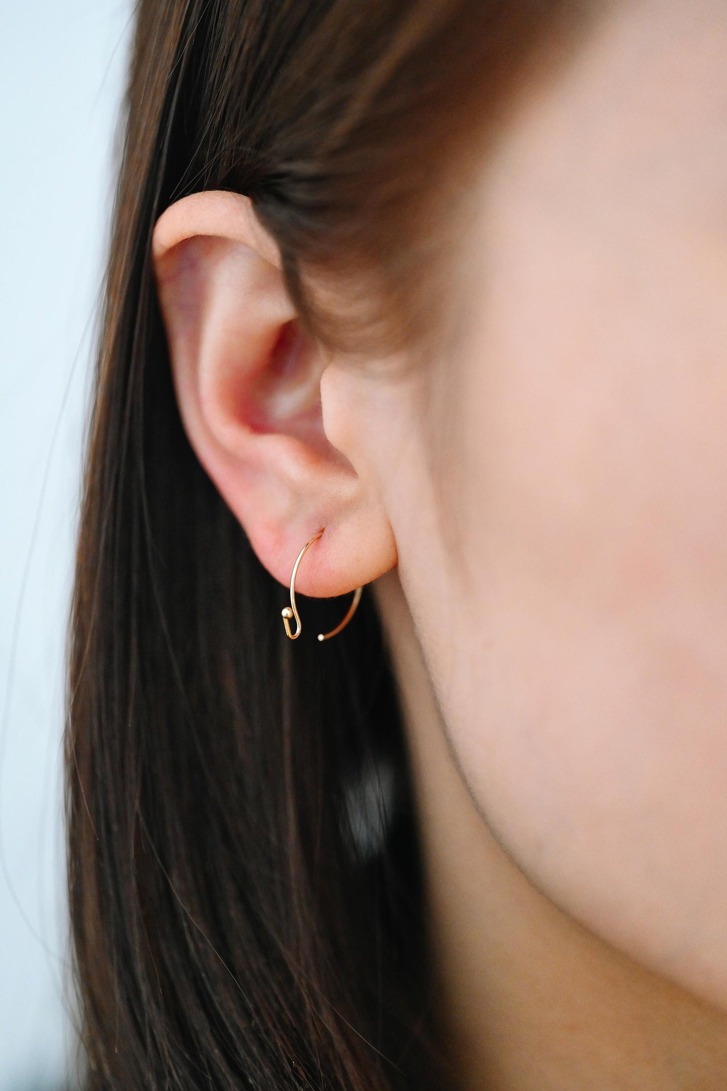 20pcs Gold/ Silver Earring Hooks, Real Gold/ Rhodium Plated Brass, Simple Earwires (GB-025)