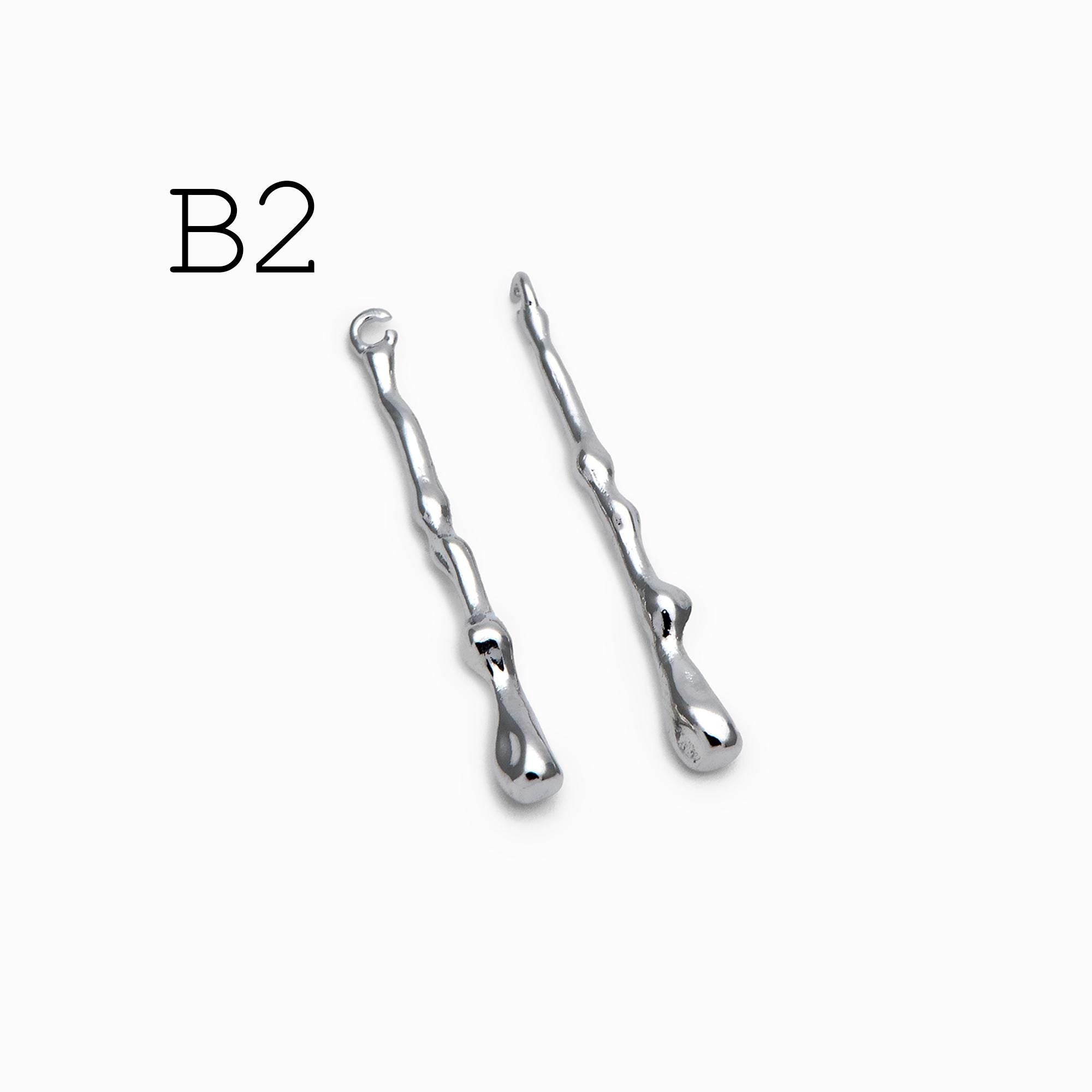 10pcs Gold/ Silver Tone Hammered Bar Charm, Jewelry Making, Diy Material, Jewelry Supplies (GB-2416)